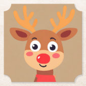 キュートルドルフ赤ノーズトナカイ紙コースター ペーパーコースター (正面)