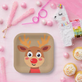 キュートルドルフ赤ノーズトナカイ紙プレート ペーパープレート (パーティー)