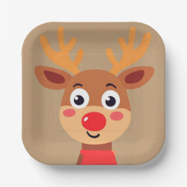 キュートルドルフ赤ノーズトナカイ紙プレート ペーパープレート