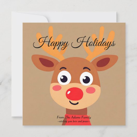 キュートルドルフ赤ノーズトナディアホリデーカード シーズンカード (正面)