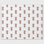 キュートルドルフReindeer冬のホリデーウォーター色 ラッピングペーパー (フラット)