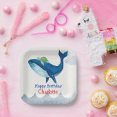キュートルホエールレース海誕生日パーティー ペーパープレート (パーティー)