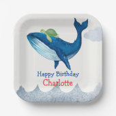 キュートルホエールレース海誕生日パーティー ペーパープレート (正面)
