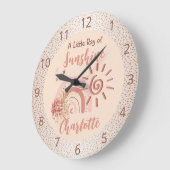 キュートレイオブサンシャインガールズボホレインボー子供部屋 ラージ壁時計 (傾斜)