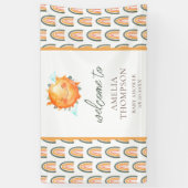 キュートレイオブサンシャインレインボーウェルカムベビーシャワー 横断幕 (縦)