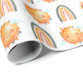 キュートレイオブサンシャイン虹の夏の赤ちゃんシャワー ラッピングペーパー (ロールコーナー)