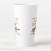 キュートレイジースロスぶら下がったズオンツリーおもしろい文字 カフェラテマグ (正面)