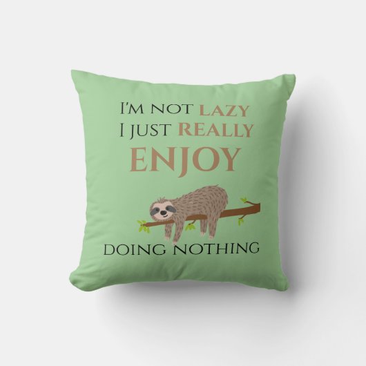 キュートレイジースロスぶら下がったズオンツリーおもしろい文字 クッション (正面)