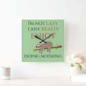 キュートレイジースロスぶら下がったズオンツリーおもしろい文字 スクエア壁時計 (ホーム)