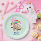 キュートレイジースロスウィズサン&レインボー誕生日 ペーパープレート (パーティー)