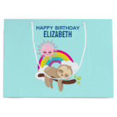 キュートレイジースロスウィズサン&レインボー誕生日 ラージペーパーバッグ (正面)