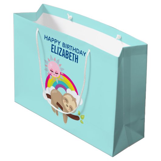 キュートレイジースロスウィズサン&レインボー誕生日 ラージペーパーバッグ (裏面アングル)