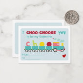 キュートレインクラスヴァレンティンズホリデーカードハート ノートカード (正面/裏面インサイチュ)