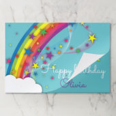 キュートレインボーかわいらしスターズスカイクラウドランチョンマット ペーパーパッド (折り畳み)