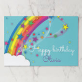 キュートレインボーかわいらしスターズスカイクラウドランチョンマット ペーパーパッド (正面)