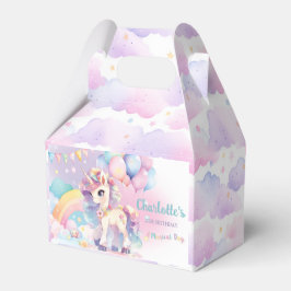 キュートレインボーかわいらしプリンセスユニコーン誕生日 フェイバーボックス