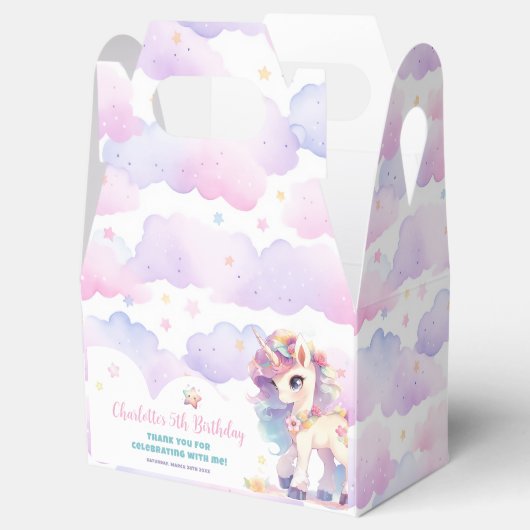 キュートレインボーかわいらしプリンセスユニコーン誕生日 フェイバーボックス (オープン)