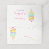 キュートレインボーアイスクリーム誕生日 プレイスカード (外部開封)