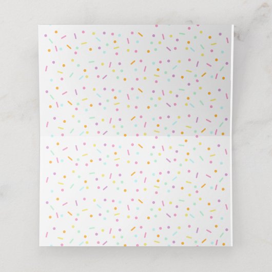 キュートレインボーアイスクリーム誕生日 プレイスカード (内部開封)