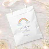 キュートレインボーアンドクラウドチャイルド誕生日 フェイバーバッグ (クリップ留めされた状態)