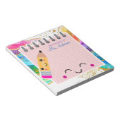 キュートレインボーカラフルパステル先生鑑賞 ノートパッド (アングル)