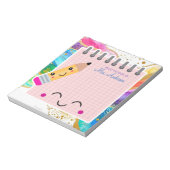 キュートレインボーカラフルパステル先生鑑賞 ノートパッド (回転)