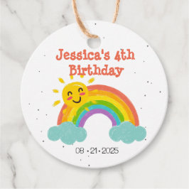 キュートレインボークラウド子供の誕生日 フェイバータグ