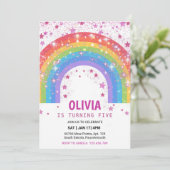 キュートレインボーグリッタースパークルスターパーティー 招待状 (スタンド正面)