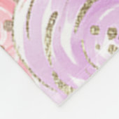 キュートレインボーグリッターユニコーン名前をカスタムする フリースブランケット (角)