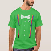 キュートレインボーサスペンダーレプレシャンSt patricks day Tシャツ (正面)
