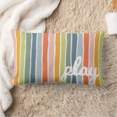 キュートレインボーストライプ装飾用クッションforルー遊ム用 ランバークッション (ブランケット)