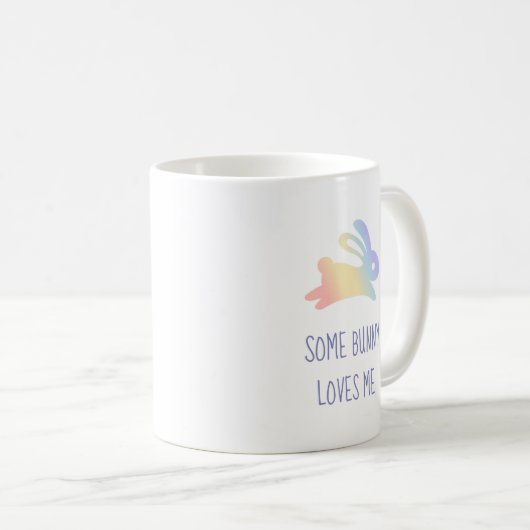 キュートレインボーバニーラビット引用文 コーヒーマグカップ (正面右)