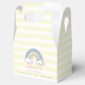 キュートレインボーパステルイエローストライプの子供の誕生日 フェイバーボックス (オープン)