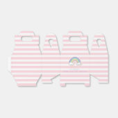 キュートレインボーパステルピンクストライプの子供の誕生日 フェイバーボックス (折り畳みなし)