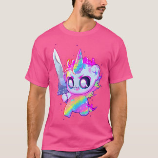 キュートレインボーパーティーユニコーンEDM DJ Tシャツ