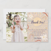 キュートレインボーピンク誕生日サンキューカード 招待状 (正面)