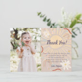 キュートレインボーピンク誕生日サンキューカード 招待状 (スタンド正面)