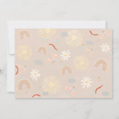 キュートレインボーピンク誕生日サンキューカード 招待状 (裏面)