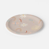 キュートレインボーピンク誕生日紙プレート ペーパープレート (アングル)