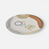 キュートレインボーピンク誕生日紙プレート ペーパープレート (アングル)