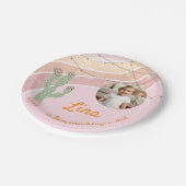 キュートレインボーフィエスタセカンド誕生日 ペーパープレート (アングル)