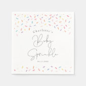 キュートレインボーフラストレンズベビー散水シャワー スタンダードカクテルナプキン (正面)