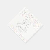 キュートレインボーフラストレンズベビー散水シャワー スタンダードカクテルナプキン (角)