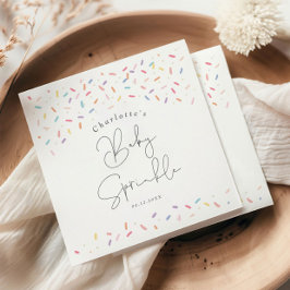 キュートレインボーフラストレンズベビー散水シャワー スタンダードカクテルナプキン