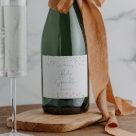 キュートレインボーフラストレンズベビー散水シャワー スパークリングワインラベル