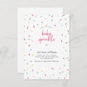 キュートレインボーフラストレンズベビー散水シャワー 招待状 (正面/裏面)