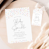 キュートレインボーフラストレンズベビー散水シャワー 招待状