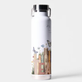 キュートレインボーブックシェルフ&ブックス先生モノグラム ウォーターボトル (正面)