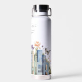 キュートレインボーブックシェルフ&ブックス先生モノグラム ウォーターボトル (背面)