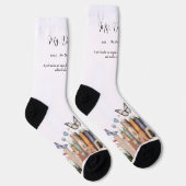 キュートレインボーブックシェルフ&ブックス先生モノグラム ソックス (右)